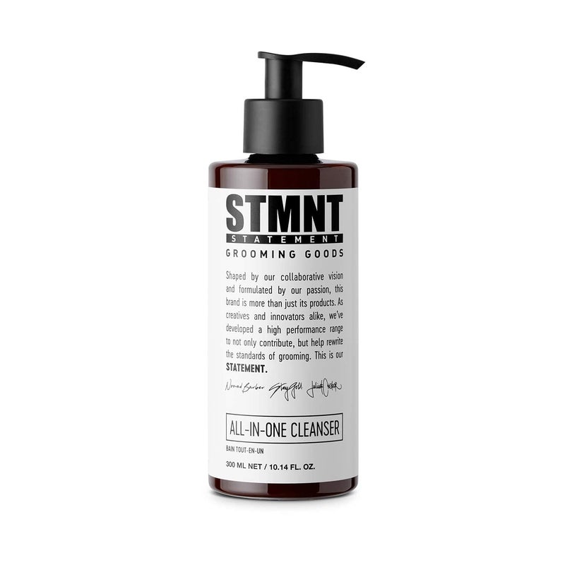 STMNT Grooming Goods All-In-One Daily Cleanser, 10.1 oz | SLS/SLES Sulfates Free | Extra Caring Formula w/ Activated Charcoal & Menthol - Image 1